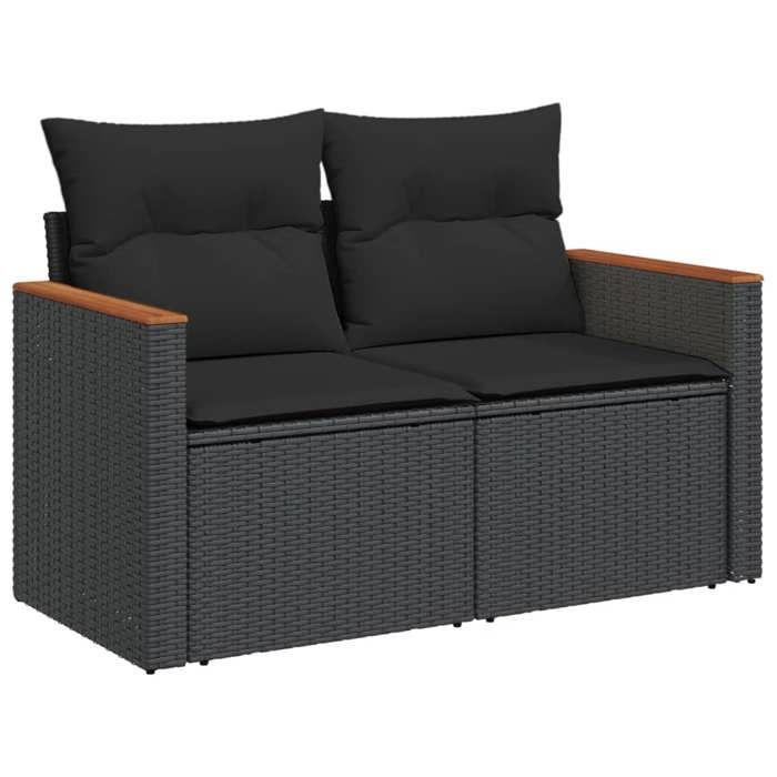 VidaXL Garden Lounge Set with Cushions 4 Pcs, Patio Sofas, Patio Furniture Set, Outdoor Furniture, Black 3225901