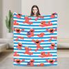 Cookie Monster Sesamets Knitted Blanket   Flannel Throw Blanket Bedroom Sofa Printed Ultra-Soft Warm Bedspreads