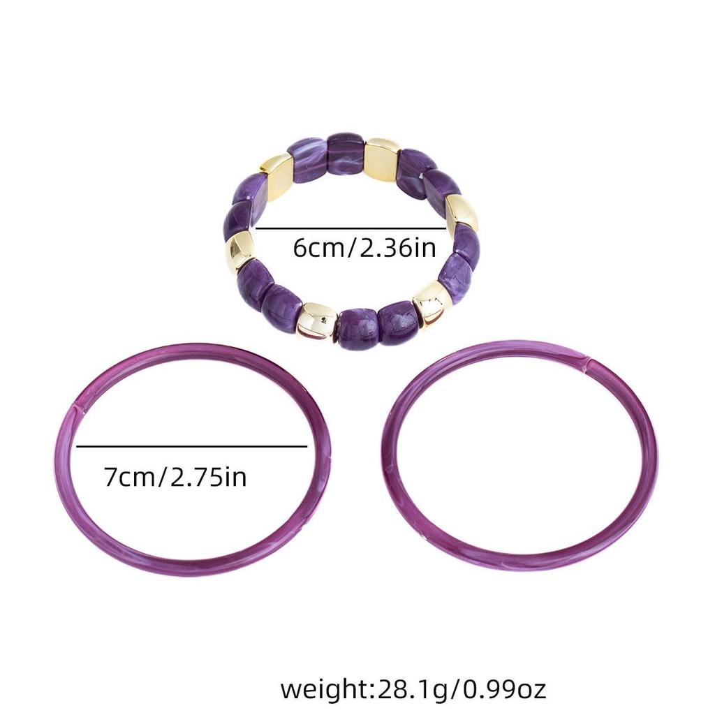 European & American Acrylic Geometric Oval Bracelet: Colorful Classic Stackable Bangle Jewelry for Women