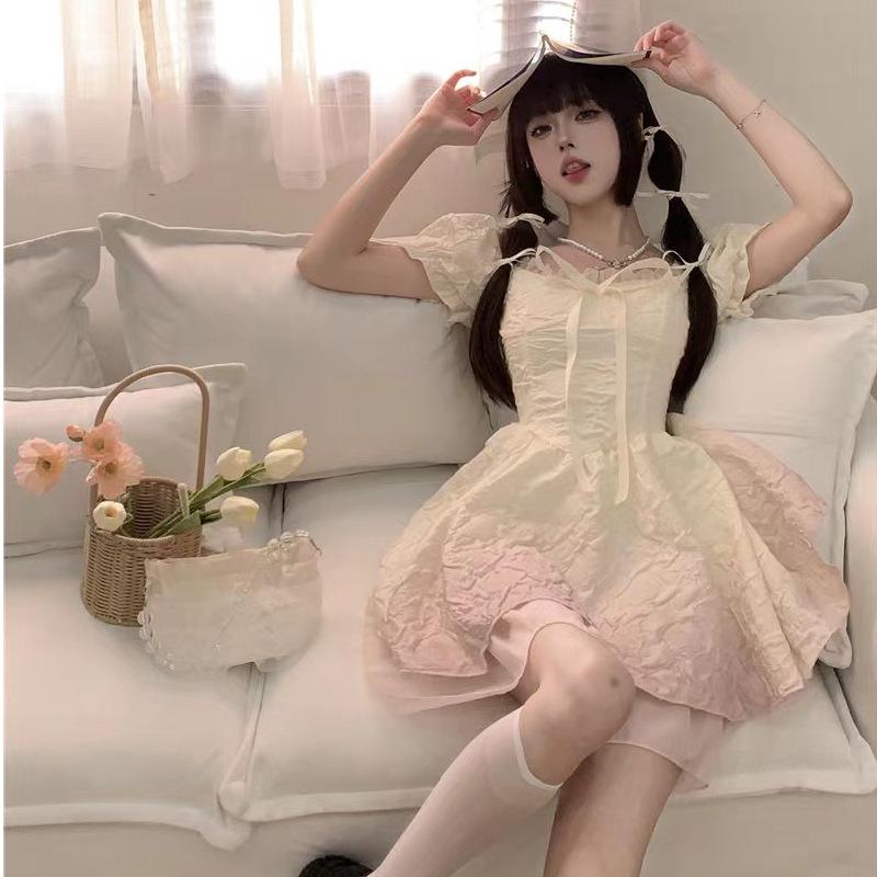 Sweet and gradual change princess puffy dress summer new small man waist thin pure desire
