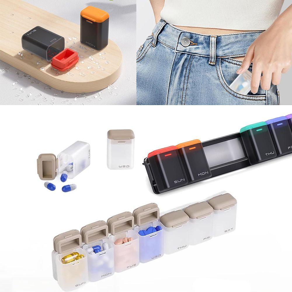 7 Day 1 Time a Day Removable Pill Box Large Capacity Travel Pill Case  for Elders