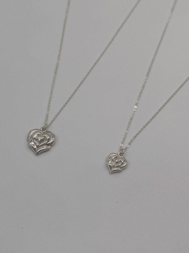 Lovetrix Silver925 Heart Rose Basic Necklace (2Ver.)