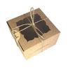 WTEMPO Retro Clear Window Paper Gift Boxes with Ropes Labels Foldable Small Presents Packaging Boxes DIY Party Favor Boxes Ideal for Birthday Wedding