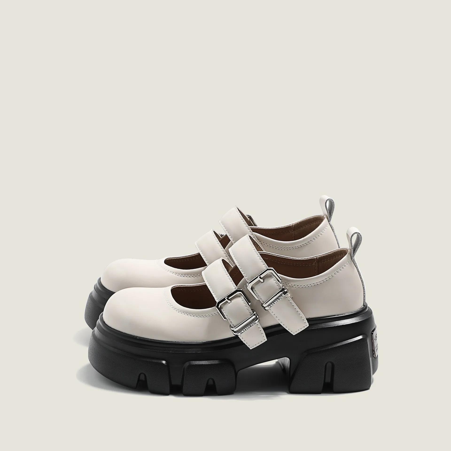 

Fashion High Heels Loafers Women 2025 Spring British College Style Mary Janes shoes Chunky Platform Oxford shoes Woman Jk Uniform Shoes 35