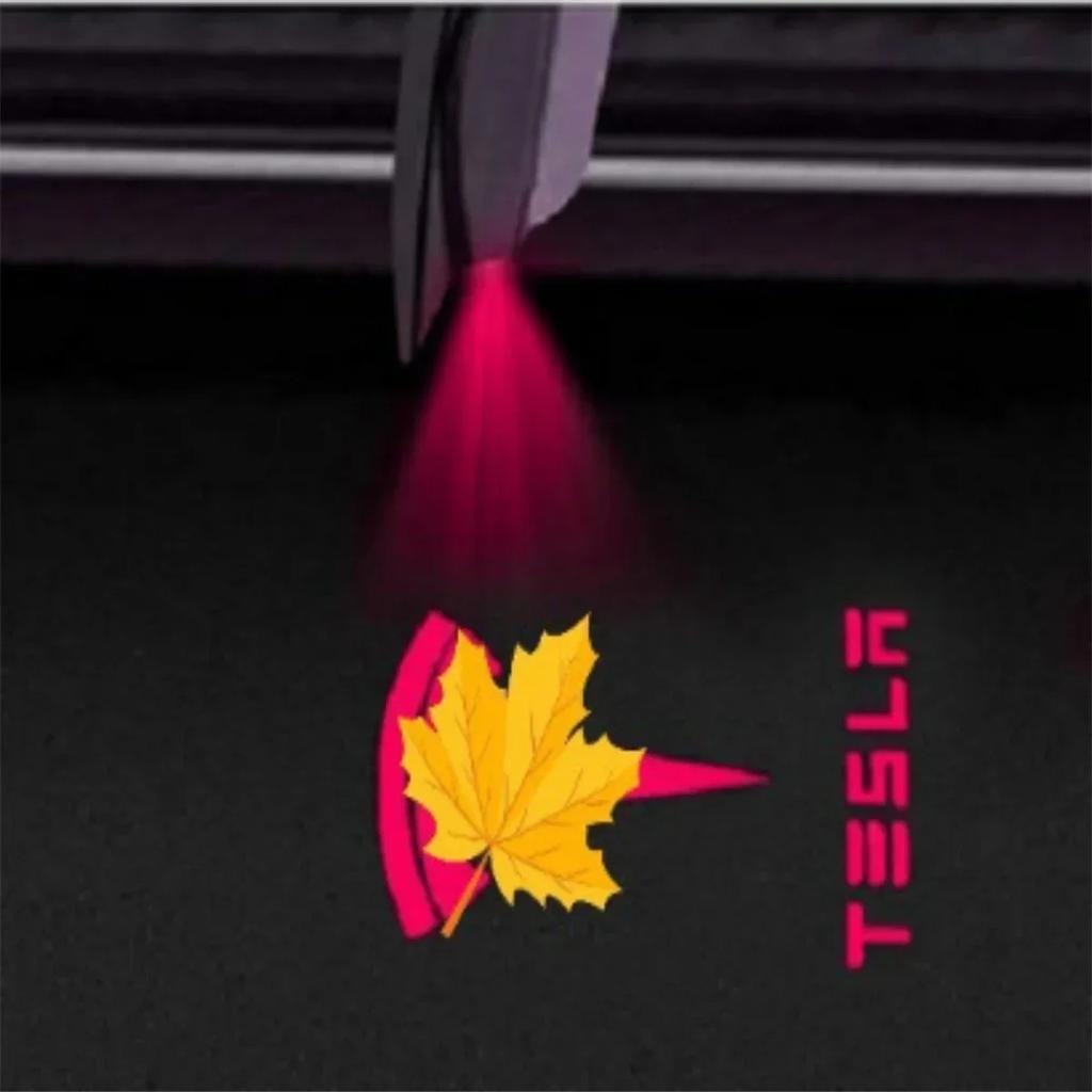 Official 2/4pcs Car Door LED Projector HD Welcome Laser Light for For Tesla Model Y 3 S X