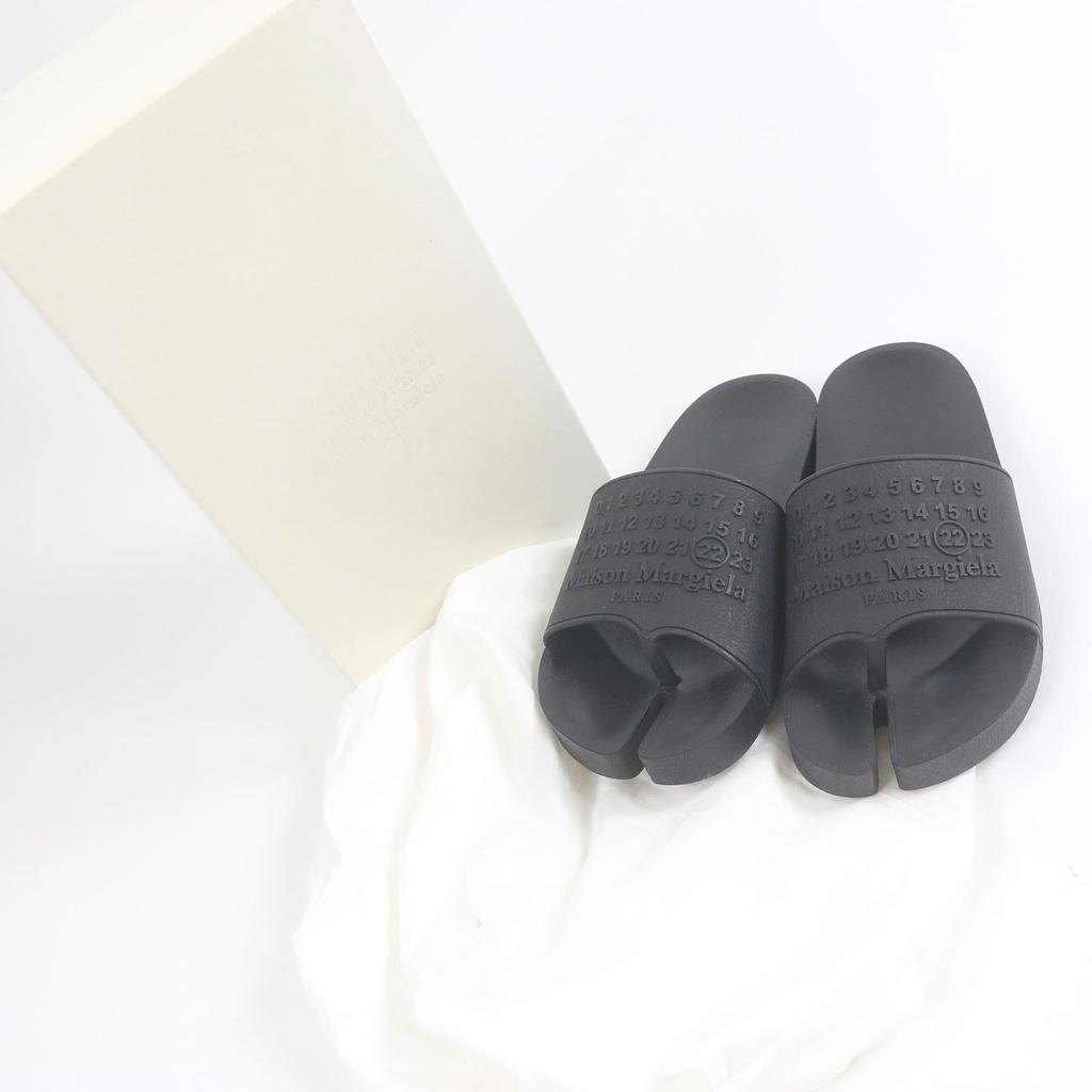 Great Maison Margiela 22 Sandals Tabi Slide Black Rubber Mens 41 Used