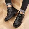 Men's Winter Fleece-Lined Cotton Leather High-Top Boots