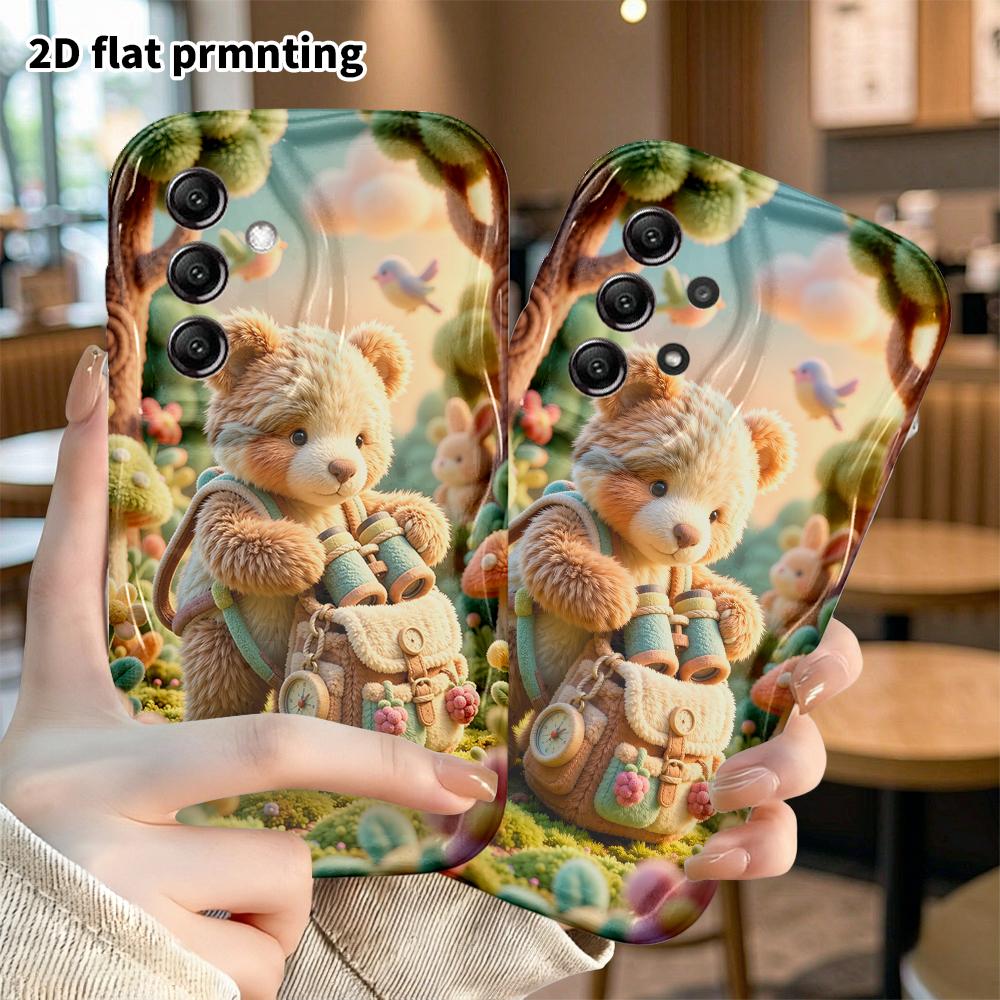 Phone Case: 2D flat, suitable for Samsung Galaxy A34 A35 M05 M06 S20 S22 S21 FE Plus 5G protective case, adventure little bear, perfect Christmas and 