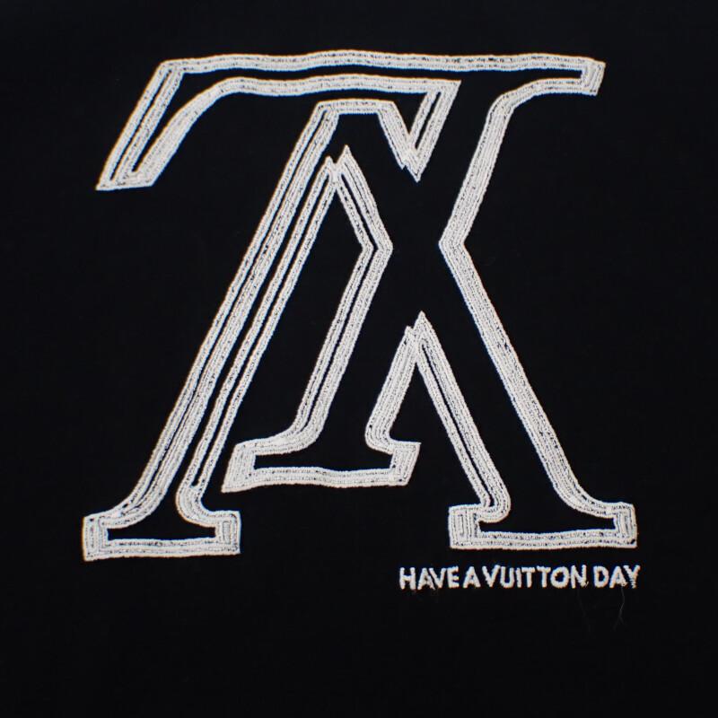 Louis Vuitton XL Short Sleeve T-shirt Black/white Cotton Mens