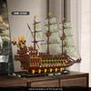 Mould King 13197 Fliegender Holländer Piratenschiff Bausteine Erwachsene und Jugendliche Großsegler Spielzeugmodell Bausteine 4364 Teile Set,
