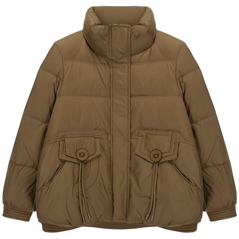 Womens Short Down Jacket Stand Collar Slim Fit Warm Winter Coat Petite Ladies