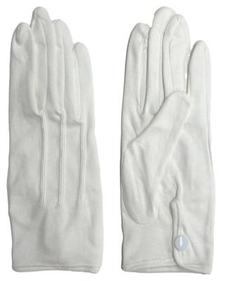 Cotton Formal Driving Gloves with Wrist Hook and Loop Closure Size [SANDAI] 100% (White (3 Pairs), 4L)