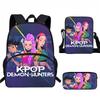 Hunters Demon Kpop Child School Backpack Set Breathable Fabric Primary Students