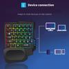 One Handed Gaming Keyboard, 14-Key with Backlight USB Corded Keypad with Hand Rest and Shine Through