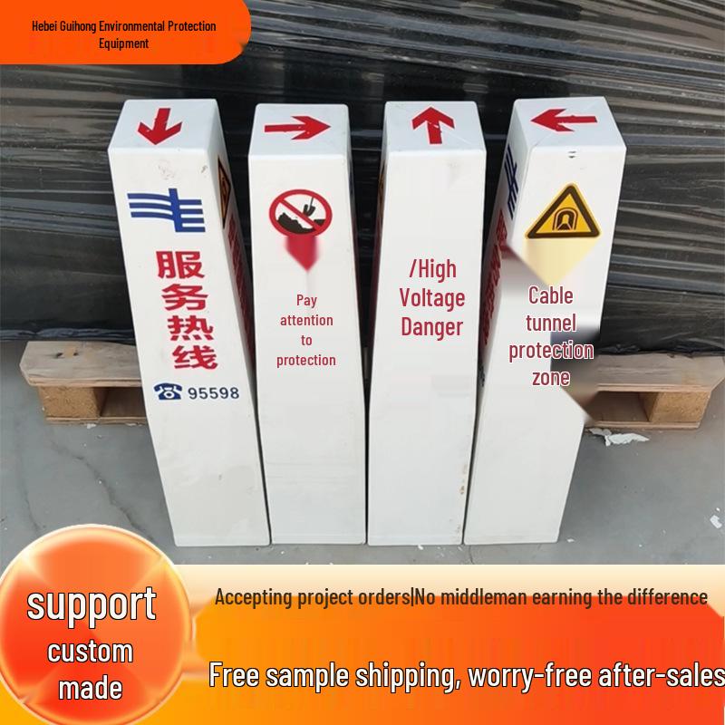 Fiberglass Optical Cable and Gas Pipeline Warning Sign
