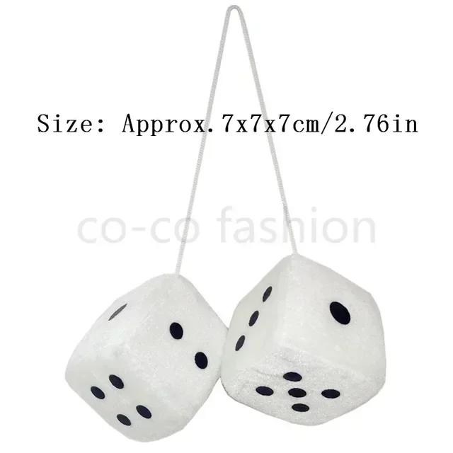 Car Plush Dice Pendant New Year Dice Velvet Dice Model Auto Rear View Mirror Pendant Cubes Decoration Cars Styling Parts Amagi