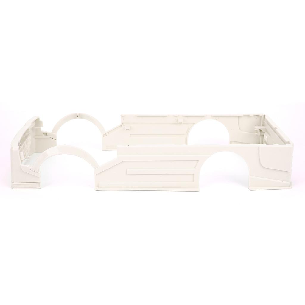 RC Wide Body Kit Large Surrounding Cover LED Light Modification Kits for WPL D12 RC Truck WhiteRed