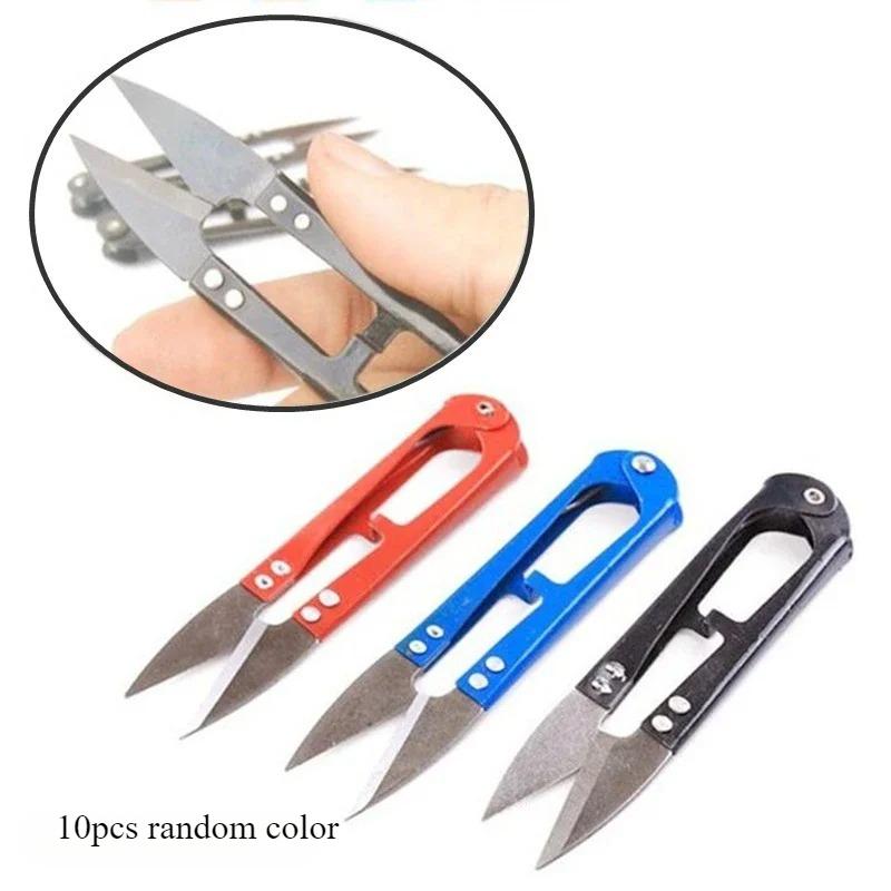 1/10Pcs U-Shape Mini Fishing Scissors Fish Shaped Embroidery Application Scissors Line Cutter Fishing Accessories
