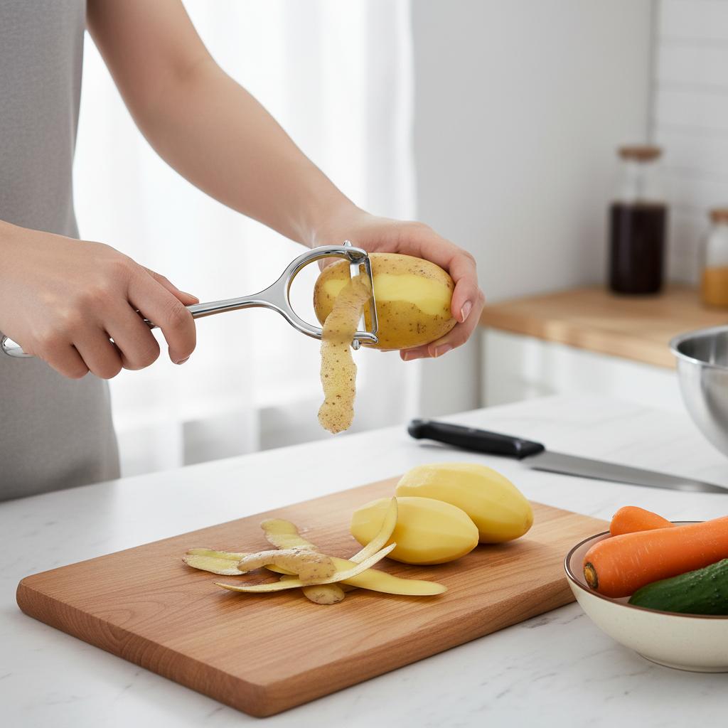 Vegetable Peeler with Plastic Handle and Stainless Steel Blade for Potato Apple Carrot