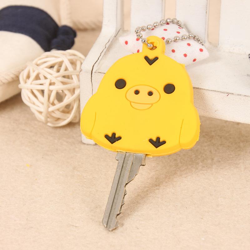 Rilakkuma Key Protective Cover Keychains New Anime Relax Bear PVC Cases Backpack Bags Key Rings Pendants Charms Gift Sales