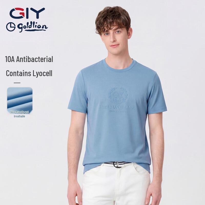 

Goldlion GY Men s Letter Print Short Sleeve T-Shirt L