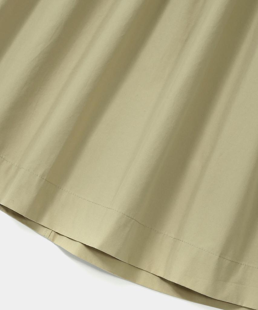 COLUMBIA UNIVERSITY All-Round Pleats Cotton Long Skirts Beige