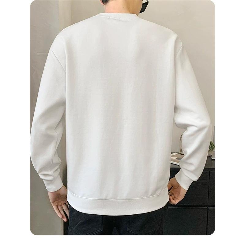 Men's Fleece Lined Crew Neck Sweatshirt Loose Fit Warm Casual Pullover