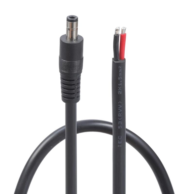 5.5x2.5mm Single Male with Pigtail Bare Wire Open End Power Cord Bare Connector for CCTV Camera DVR LED Strips