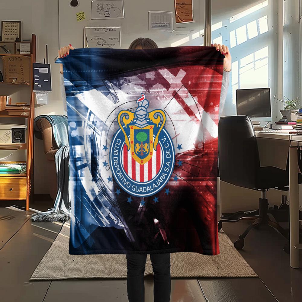 Club Deportivo Guadalajara  Print Flannel Blanket, High quality Comfortable for All Seasons, Home Decor, Warmth and Comfort