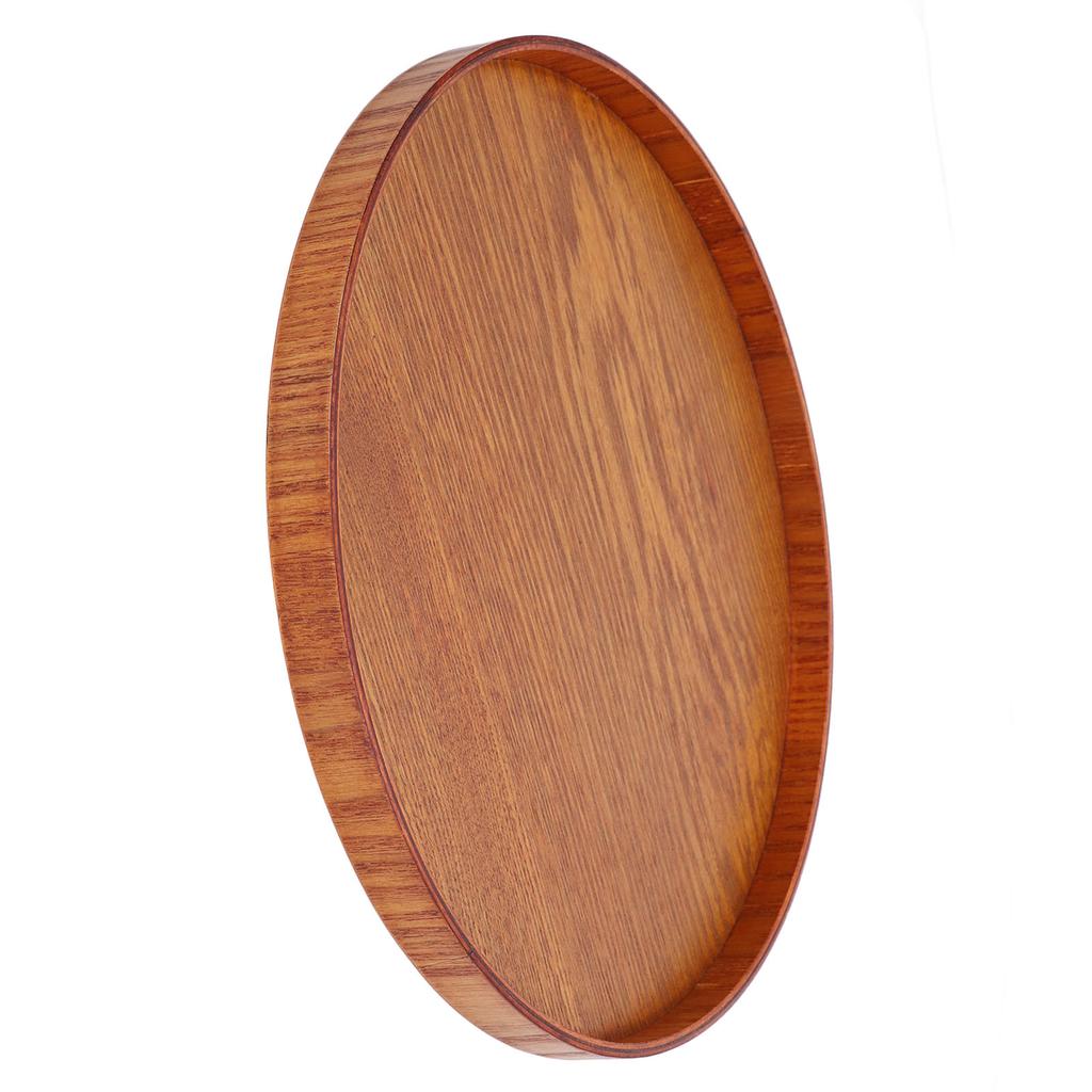 Wood Serving Tray Round Durable Simple Elegant Style Wide Application Glossy Surface Stable