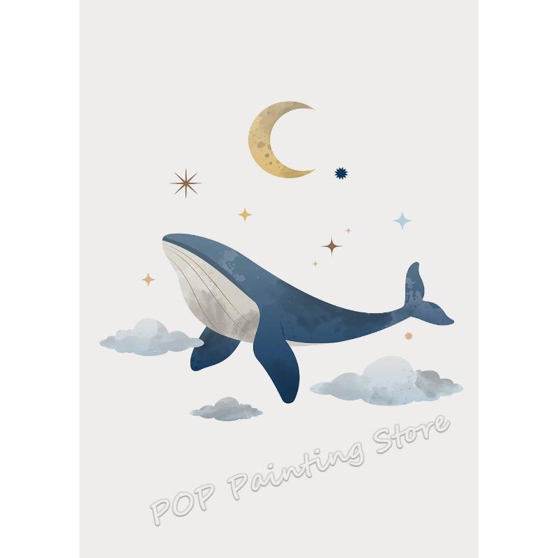 

Галактика Детская Настенная Живопись Мультяшное Космическое Приключение Ракета Астронавт Кит Планеты Холст Принт Космическая Тематика Декор Детской Комнаты 21cm×30cm NoFrame