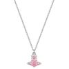 Millie Saturn Pink Rhinestone Pendant Necklace Women Necklace Silver Sakura-Pink 630203HP-02P703