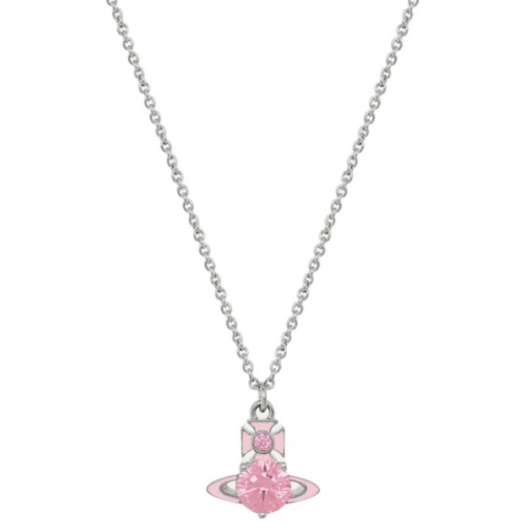

Vivienne Westwood Millie Saturn Pink Rhinestone Pendant Necklace Women necklace Silver Sakura-Pink 630203HP-02P703 Basic Packaging-Dust Bag+Box