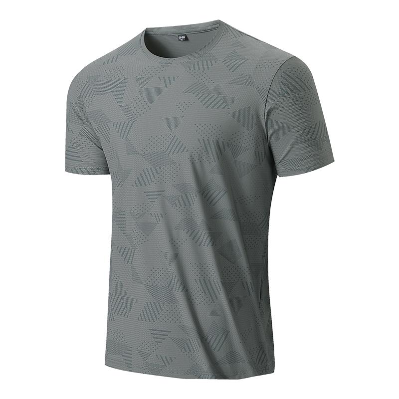 T-shirt da Uomo Estiva a Maniche Corte Asciugatura Rapida in Seta Ghiacciata, T-shirt Versatile Girocollo