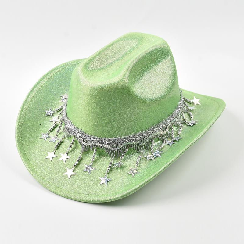 Women Sequin Fedora Hat With Rhinestone Ribbons Fashion Festival Party Wedding Dress Hats Cowgirl Jazz Cap