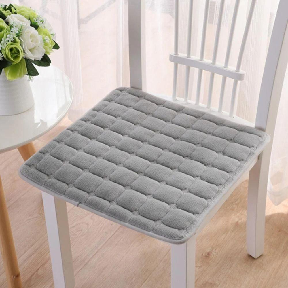 Durable 45x45cm Seat Cushion Flannel Non Slip Car Seat Pad Square Plus Velvet Student Chair Pad Office Home Decor