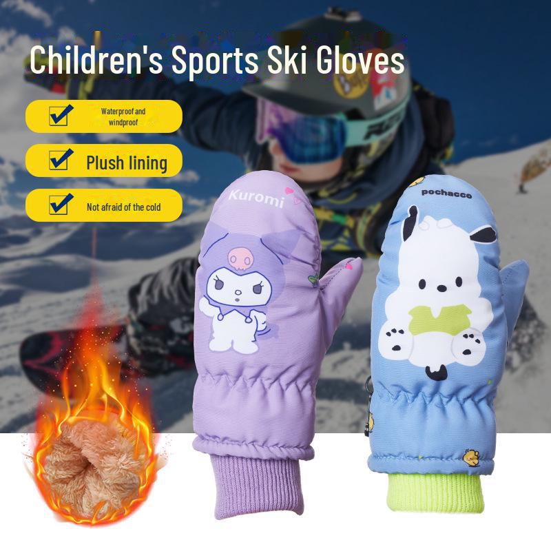 Samt-Skihandschuhe: Rutschfest, Warm und Dick für Kinder im Alter von 2-5 Jahren