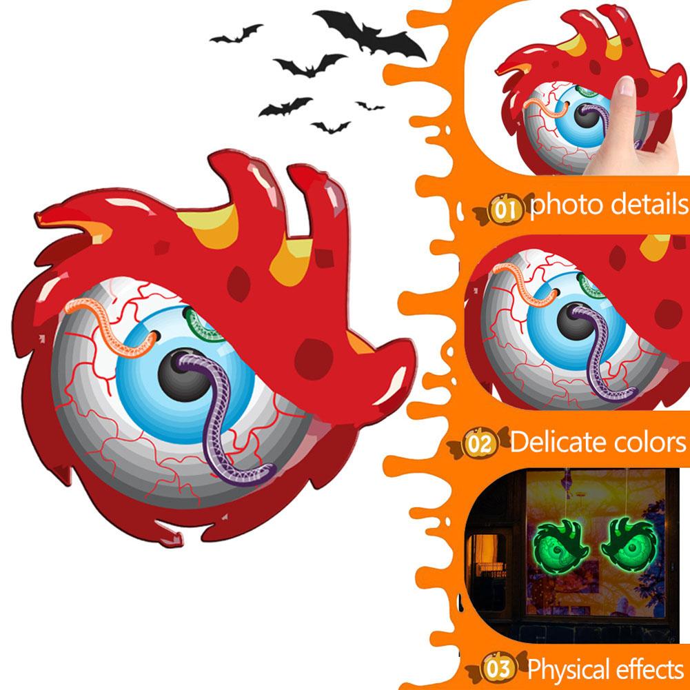 Fluorescent Halloween Ornament Double-Sided Fluorescent Eyes Halloween Trickery Night Giant Eyes Horror Decoration