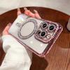 Diamond Bling Glitter Magnetic Case For iPhone 17 Air 16E 16 15 14 Plus 13 11 12 16 17 Pro Max Transparent Protector Cover