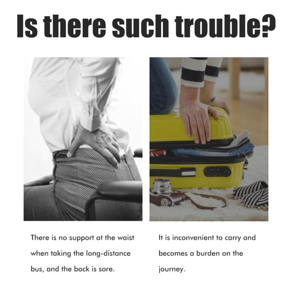 PVC Liner Inflatable Lumbar Pillow Soft Flocking Air Waist Support Lumbar Back Pad Road Travel