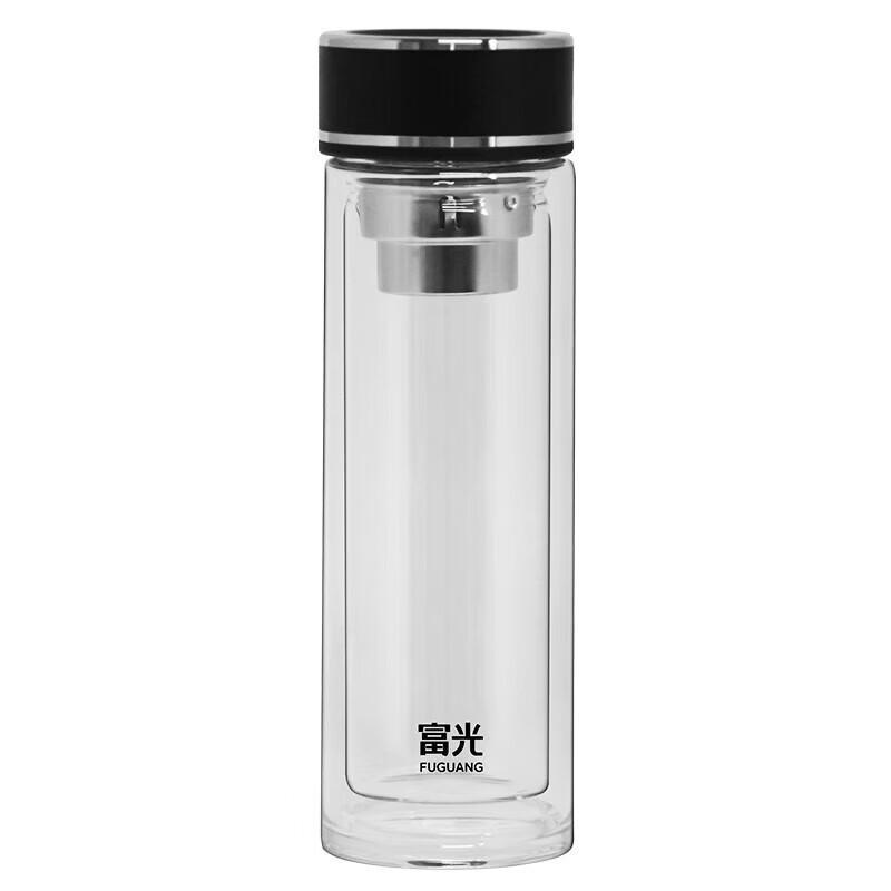 FUGUANG Mingzhi 358ml Double-Layer Glass Tea Infuser Bottle