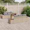 Garden Dining Set with Cushions 7 Pcs Beige and Grey