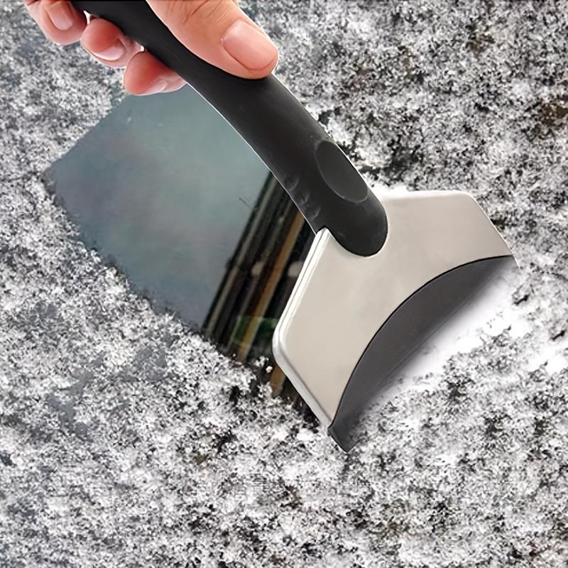 1PC Stainless steel snow shovel for automobiles, winter ice scraping tool that does not damage glass snow brush