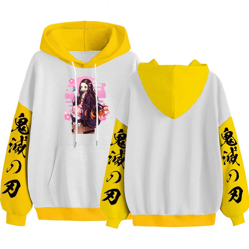 

Аниме мультфильм «Убийца демонов» Камадо Незуко толстовки зимние хип-хоп Y2k Kawaii манга уличная одежда для женщин и мужчин теплые толстовки с длинными рукавами 4XL жёлтый