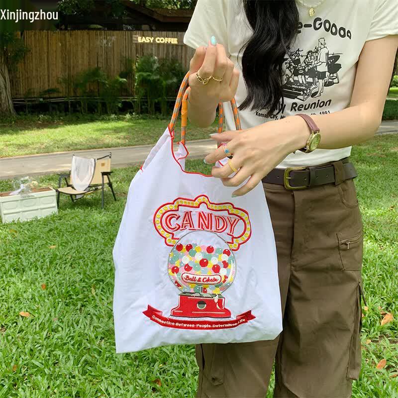 Xinjingzhou Women s Embroidered Canvas Shoulder Tote Bag