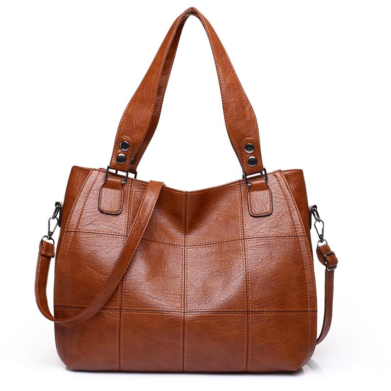 Высококачественные женские сумки из мягкой кожи большой емкости многослойная классическая сумка через плечо роскошная дизайнерская сумка и кошелек коричневый 3194₽