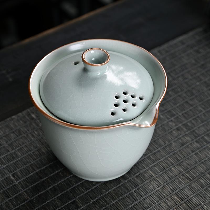 Yanxuan Ru Kiln Travel Kuaike Cup Tea Set Outdoor Portable Souvenir Business Car Tea Pot Light Luxury