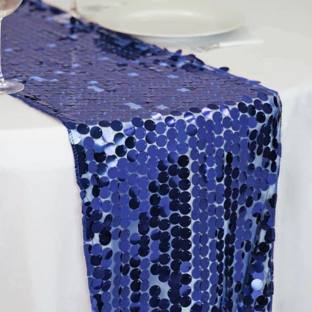 Sparkling Sequins Table Runner Luxurious Glitters Table Cover  Underwater Themed Parties