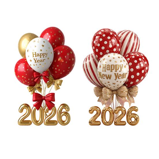 1/2 Foi 2026 Anul Nou Autocolant Static de Geam Removabil Impermeabil Decal Decorare Festival Sărbătoare An Nou Fericit