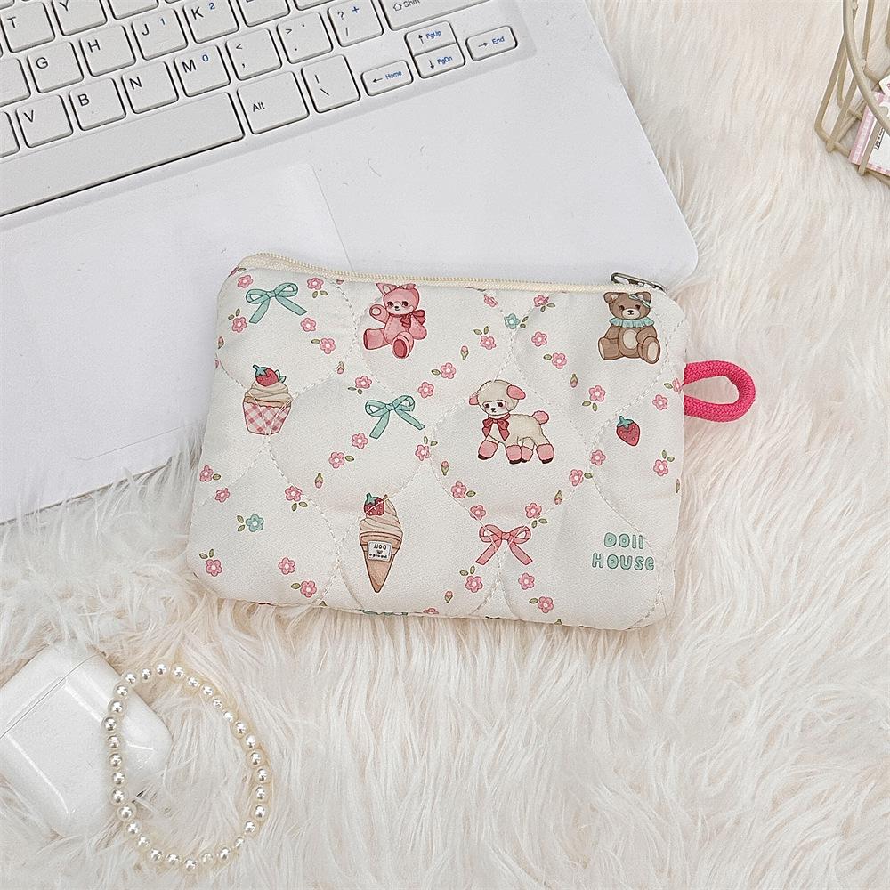 Cute Cartoon Small Travel Cosmetic Lipstick Earphone Card Portable Storage Bag Purse Women Mini Makeup Handbags Wallet Pouch Bag